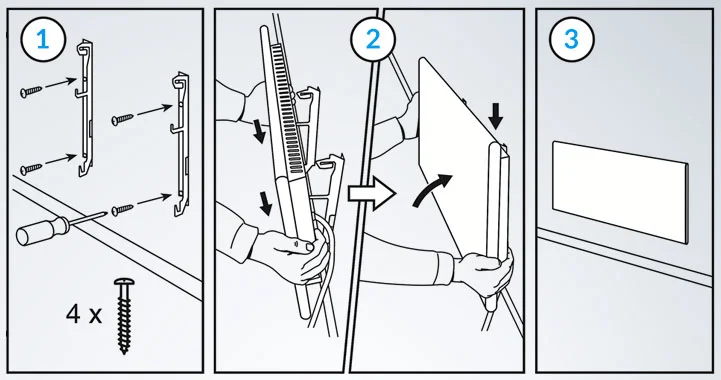 Montage Adax paneel aan de wand